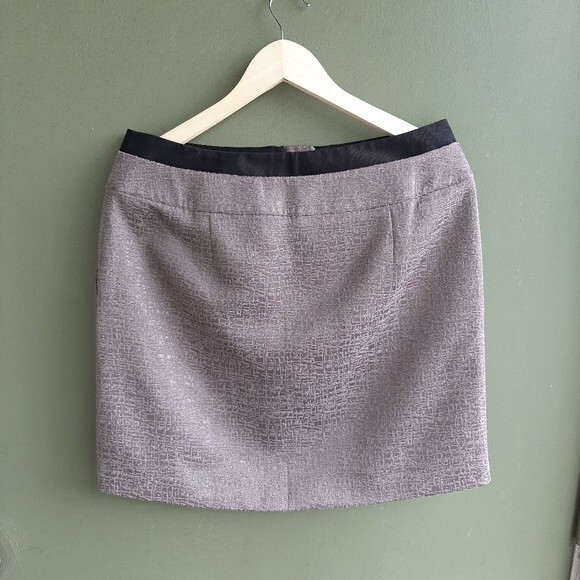 Ann Taylor Loft Brown Tones Skirt Front Zipper Size 8 - Picture 13 of 14